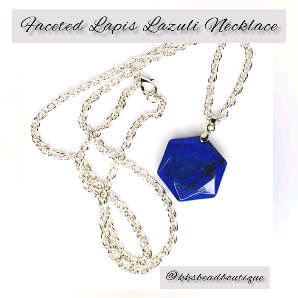 Faceted Lapis Lazuli Necklace